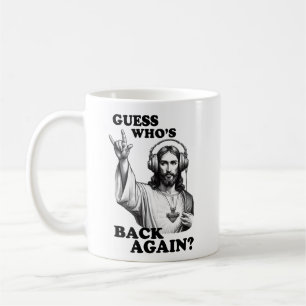 Caneca De Café Engraçado Jesus Rocker adivinha quem voltou