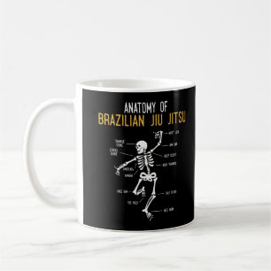 Caneca De Café Engraçado Jiu Jitsu Fighter Anatomy BJJ Treinando 