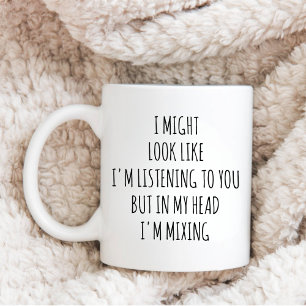 Caneca De Café Engraçado Jockey De Disco Personalizado, Pensando 