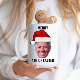 Caneca De Café Engraçado Joe Biden Feliz 4º Natal Da Páscoa