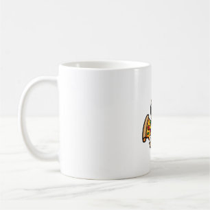 Caneca De Café Engraçado Kawaii Chibi Sloth com Pizza - Cartoon B