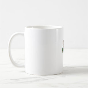 Caneca De Café Engraçado Labradoodle Cachorro Pé Grande Andando C