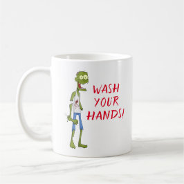 Caneca De Café Engraçado Lave Suas Mãos Zombie