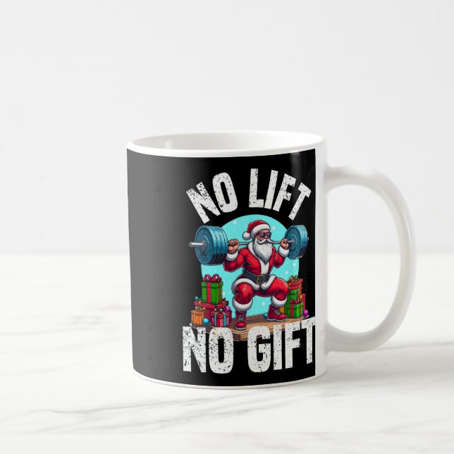 Caneca De Café Engraçado Levantando Papais noeis de Natal Quadrad (Direita)