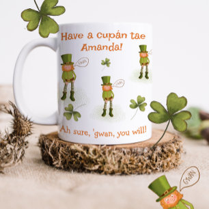 Caneca De Café Engraçado Língua Irlandesa Leprechaun Mug