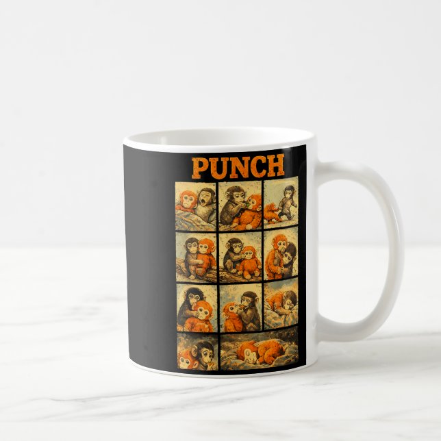 Caneca De Café Engraçado macaco macaque meme japonês fofo soco  (Direita)