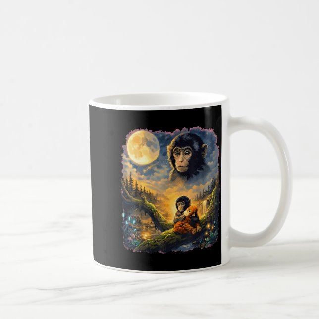 Caneca De Café Engraçado macaco macaque meme japonês fofo soco  (Direita)