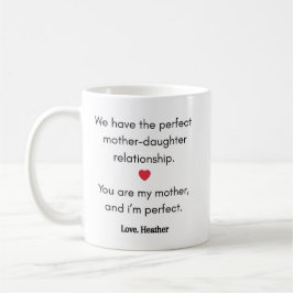 Caneca De Café Engraçado Mãe Filha Mug Dom Perfeito Dia de as mãe