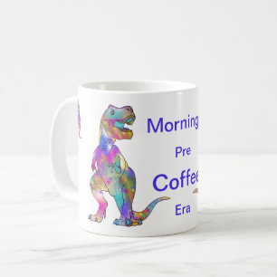 Caneca De Café Engraçado Manhã Café Psicodélico T Rex Dinossa
