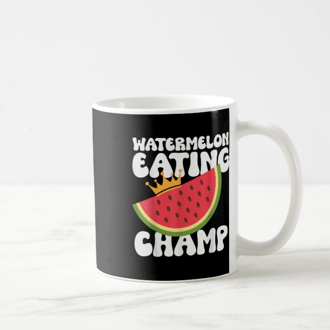 Caneca De Café Engraçado Melancia Comendo Champ Verão (Direita)