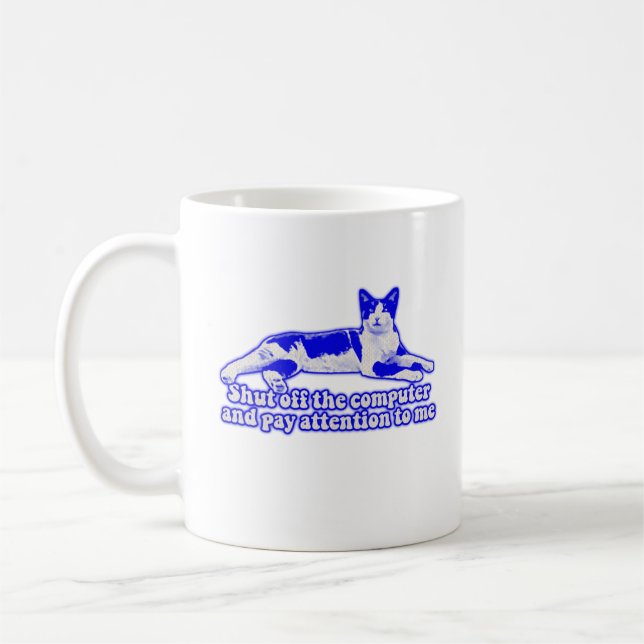 Caneca De Café Engraçado meme de gato ranzinza para donos de gato (Esquerda)