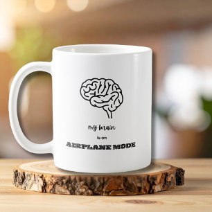 Caneca De Café Engraçado Meu Cérebro está no Modo Avião Colega de