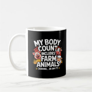 Caneca De Café Engraçado Minha Contagem Corporal Inclui Animais d