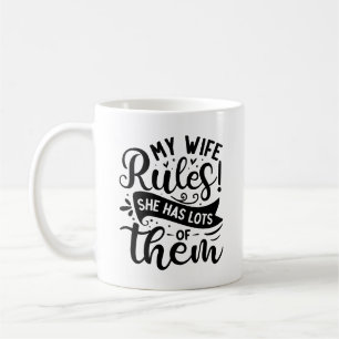 Caneca De Café Engraçado Minha Esposa Regras Ela Tem Muitas