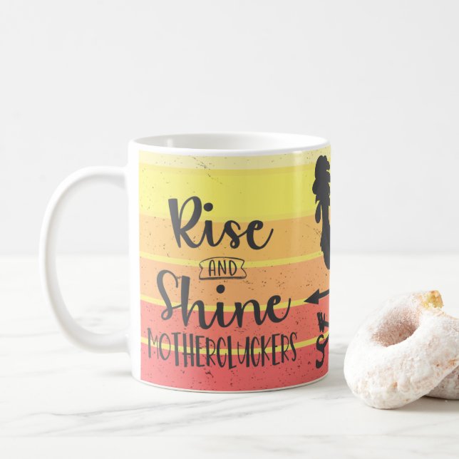 Caneca De Café Engraçado Motherclucker Rooster Coffee Mug, Taça (Com Donut)