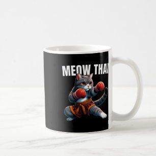 Caneca De Café Engraçado Muay Tailandês Cat Meow Tailandês Boxand