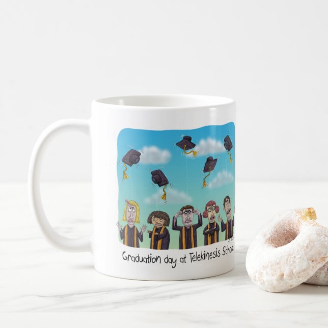 Caneca De Café Engraçado Mug ou Formandos - Faculdade de Telequin (Com Donut)