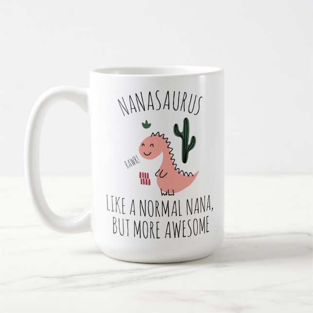 Caneca De Café Engraçado Mug para Nana, Avó Nanasaurus Gift, (Esquerda)