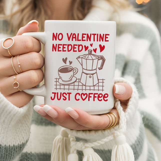 Caneca De Café Engraçado Não Precisa de Namorado, Só Café (Criador carregado)