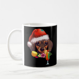 Caneca De Café Engraçado Natal Tropical Havaí Dachshund Lovers S