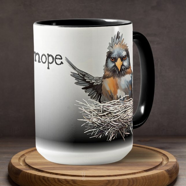Caneca De Café Engraçado, Nope Bird Painting Sarcástico (Criador carregado)