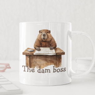 Caneca De Café Engraçado O Dono da Represa Castor Aquarela