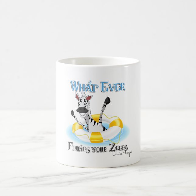 Caneca De Café Engraçado o que flutuar em sua zebra (Centro)