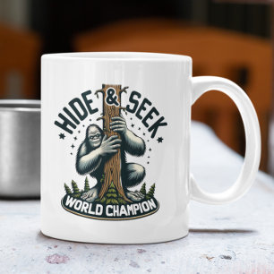 Caneca De Café Engraçado Ocultar e Procurar campeão mundial do Pé