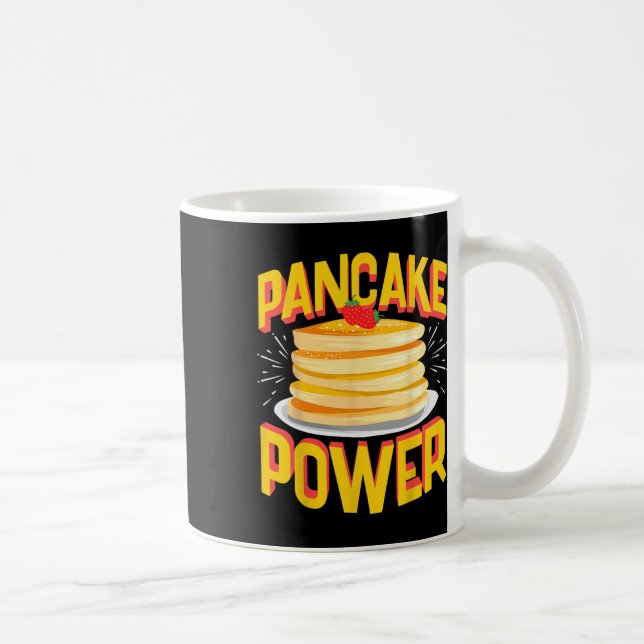 Caneca De Café Engraçado Pancake Power (Direita)