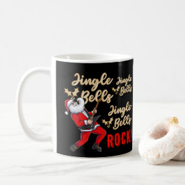 Caneca De Café Engraçado Papai Noel Tocando Violão