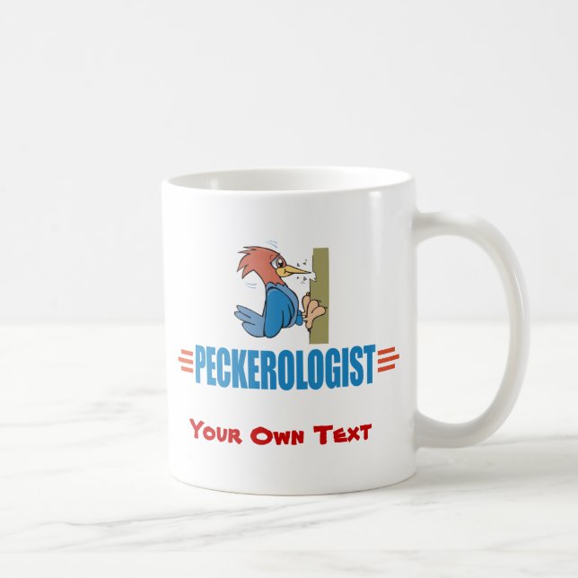 Caneca De Café Engraçado Pássaro Observando, Pica-Pau (Direita)