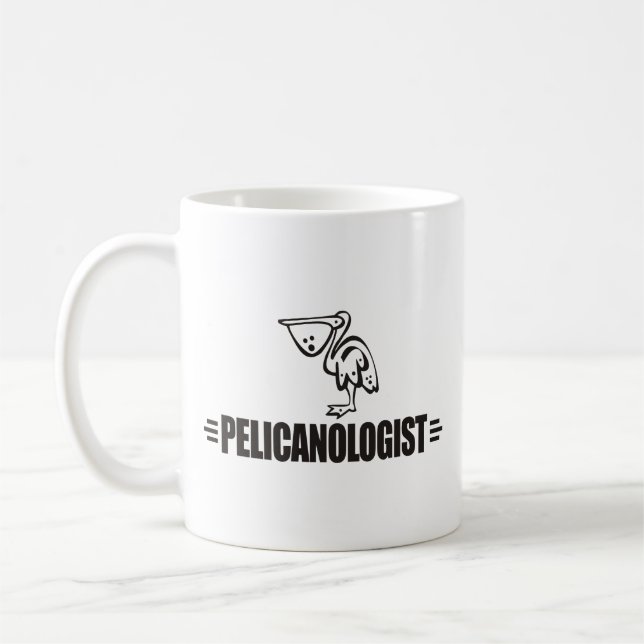 Caneca De Café Engraçado Pelicano (Esquerda)