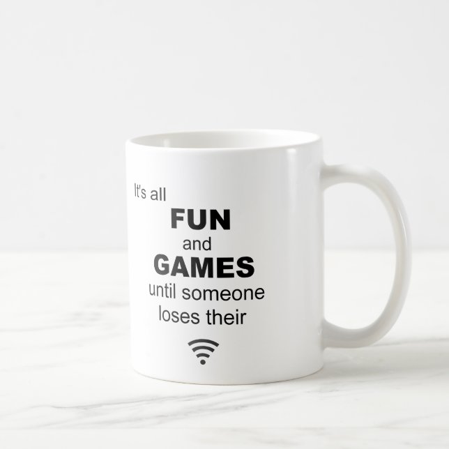 Caneca De Café Engraçado perder a Internet WiFi - Branco (Direita)