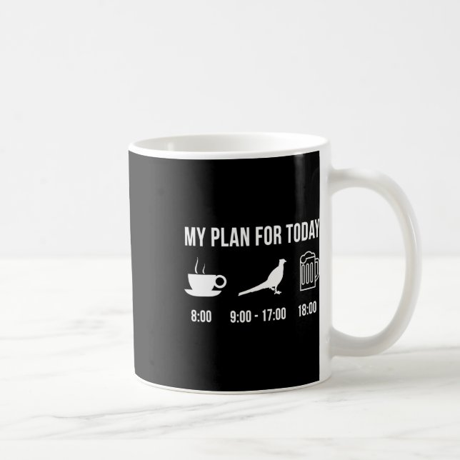 Caneca De Café Engraçado Pheasant caçando meu plano para Tod (Direita)