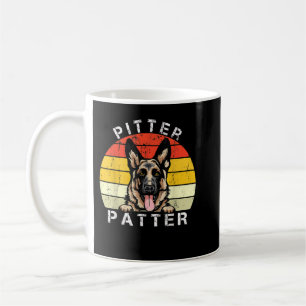 Caneca De Café Engraçado Pitter Patter Dog German shepherd Resgat