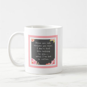 Caneca De Café Engraçado poema floral, rosas são vermelhos, viole