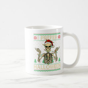Caneca De Café Engraçado, Prefiro o esqueleto das bruxas do Hallo
