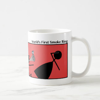 Caneca De Café Engraçado Primeiro Anel de Fumaça Stickman Mug - 1