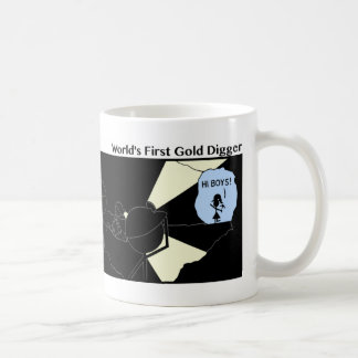 Caneca De Café Engraçado Primeiro Dourado Digger Stickman Mug - 1