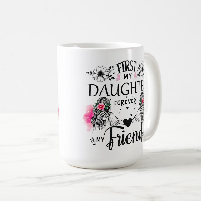 Caneca De Café Engraçado Primeiro Minha Filha (Frente Esquerda)