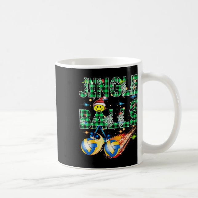 Caneca De Café Engraçado Primeiro Natal Como Pai Jingle Voleibol  (Direita)