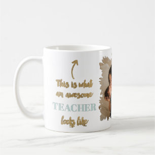 Caneca De Café Engraçado professor cita ouro floral com foto