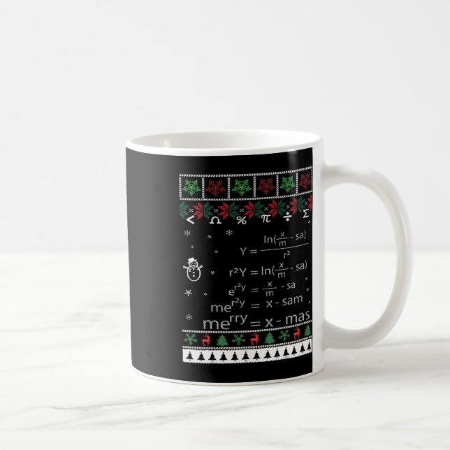 Caneca De Café Engraçado Professor De Matemática Feliz Natal Xmas (Direita)