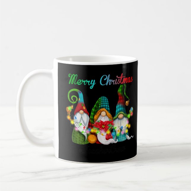 Caneca De Café Engraçado Professor de Natal Gnomies Xmas Outfit T (Esquerda)