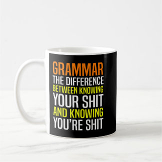 Caneca De Café Engraçado Professor Inglês Grammar Police Sarcasm