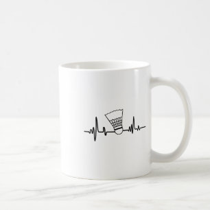 Caneca De Café Engraçado Pulsação de Badminton Shuttle Esporte