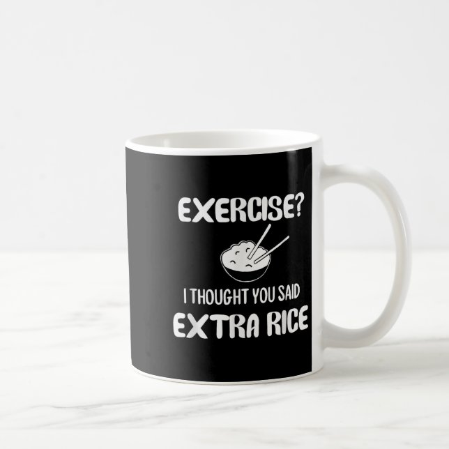 Caneca De Café Engraçado Pun, Exercise... Pensei Que Dissesse Ric (Direita)