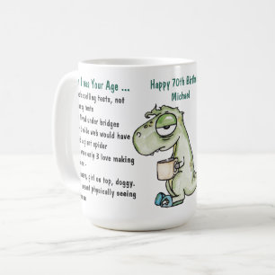 Caneca De Café Engraçado Quando Eu Era Seu 70 De Aniversário Da