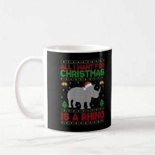 Caneca De Café Engraçado Que Tudo O Que Quero No Natal É Um Rinot