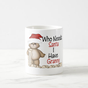Caneca De Café Engraçado quem precisa a avó do papai noel